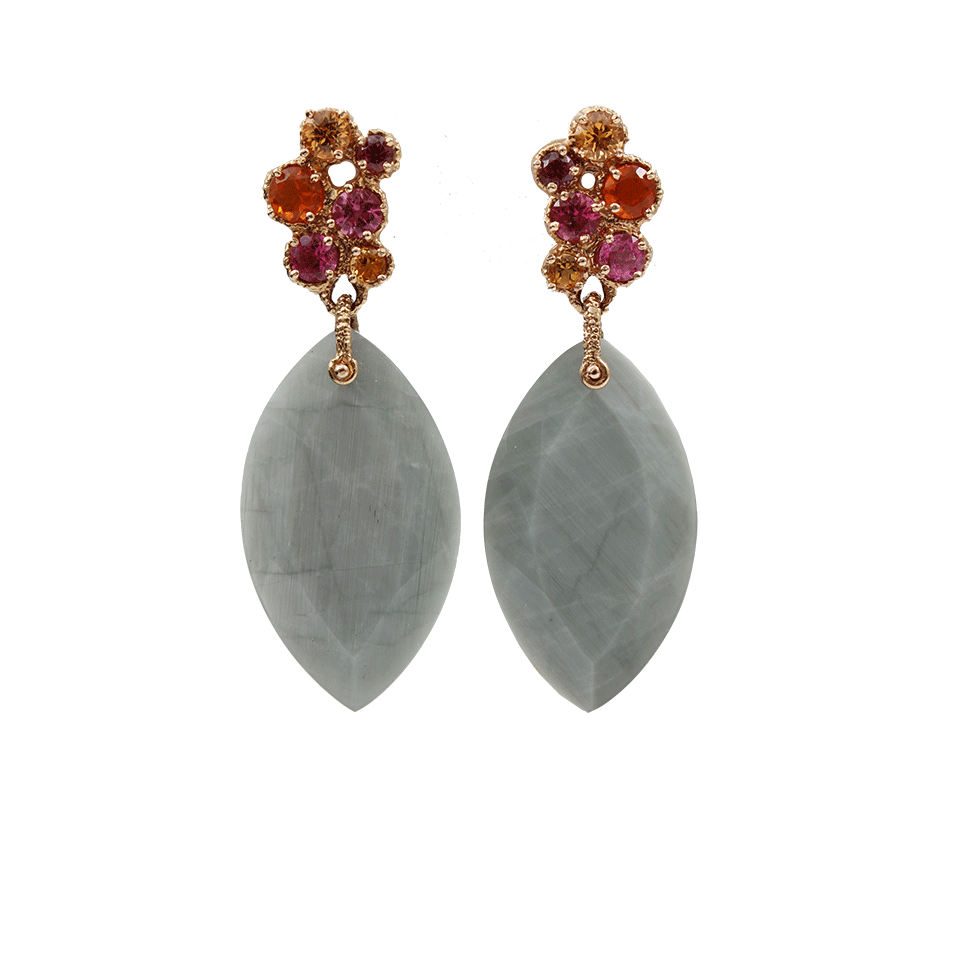 FEDERICA RETTORE-Moon Quartz Drop Earrings-ROSE GOLD