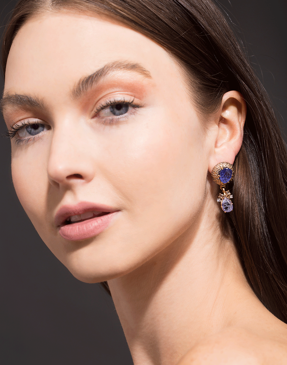 FEDERICA RETTORE-Tanzanite Earrings-ROSE GOLD