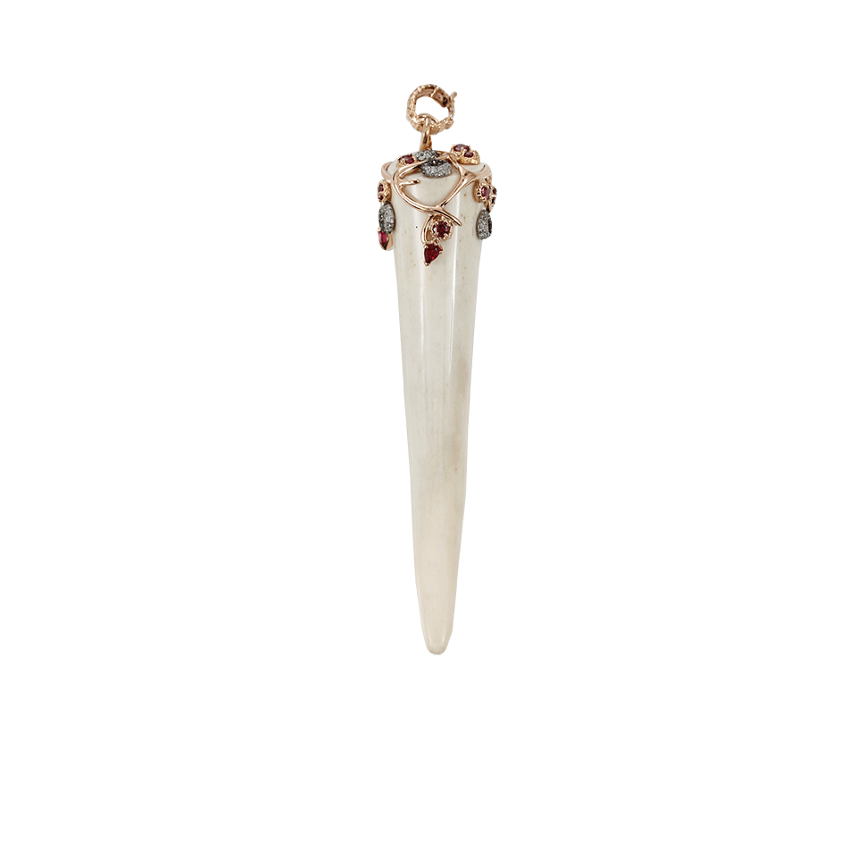 FEDERICA RETTORE-Cow Horn Pendant Necklace-ROSE GOLD