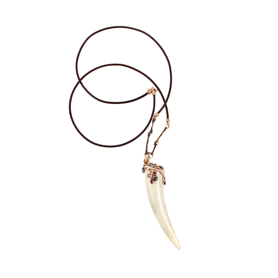 FEDERICA RETTORE-Cow Horn Pendant Necklace-ROSE GOLD