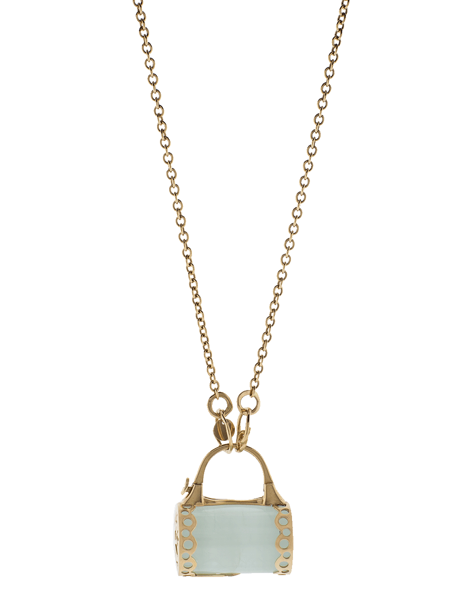 FEDERICA RETTORE-Lucchetto Aquamarine Pendant Necklace-ROSE GOLD