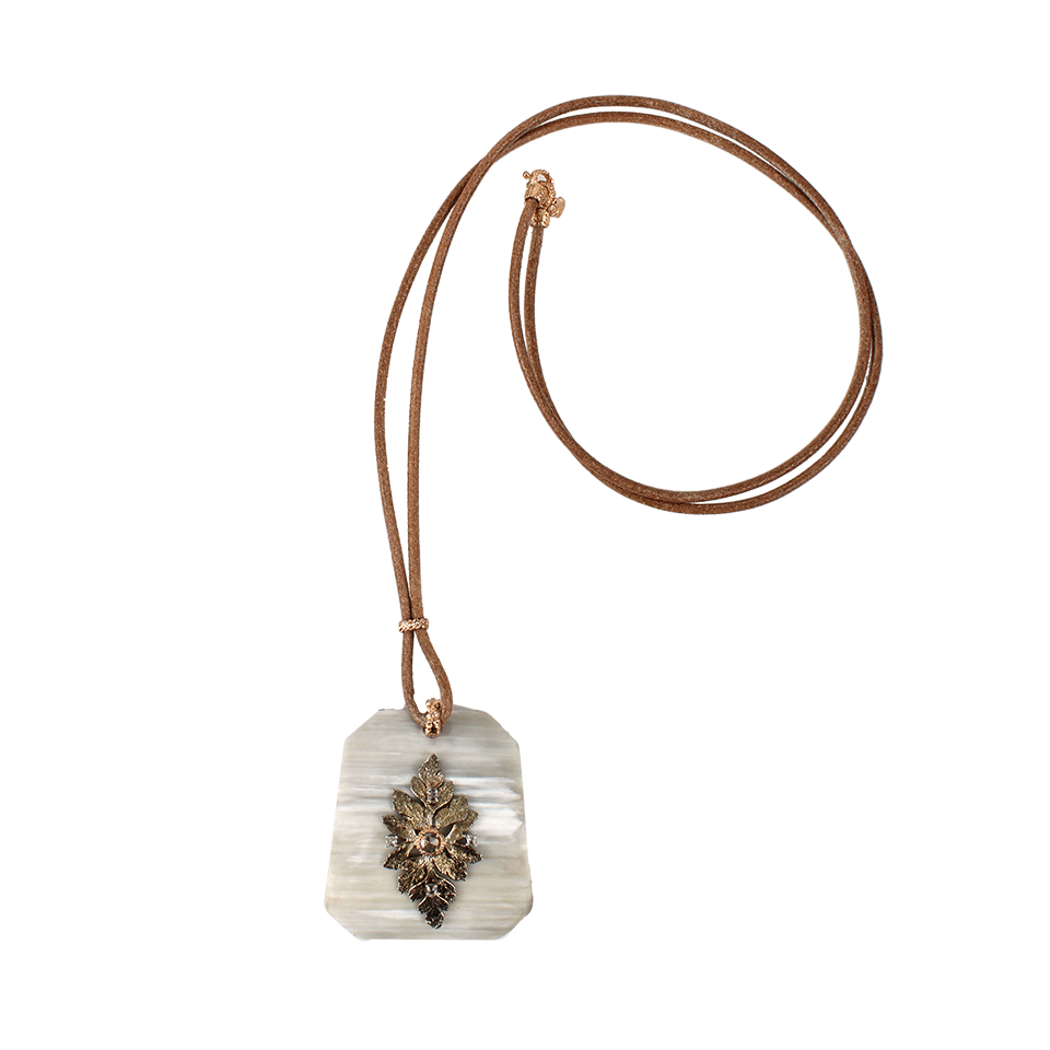 FEDERICA RETTORE-Dawn White Zebu Horn Necklace-ROSE GOLD