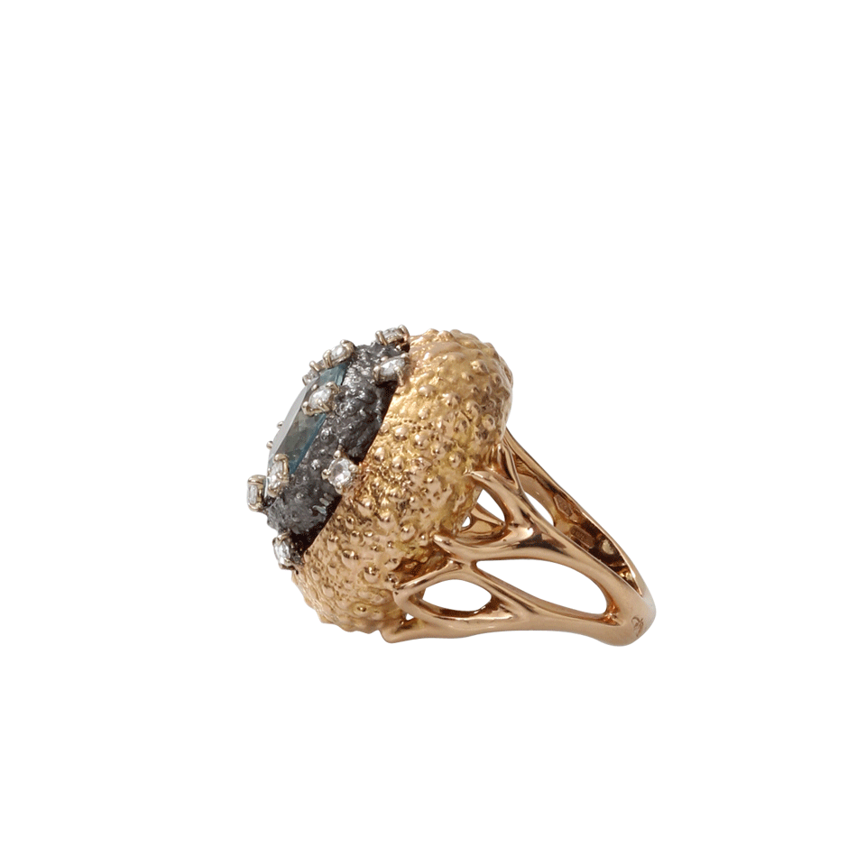 FEDERICA RETTORE-Aquamarine Urchin Ring-ROSE GOLD