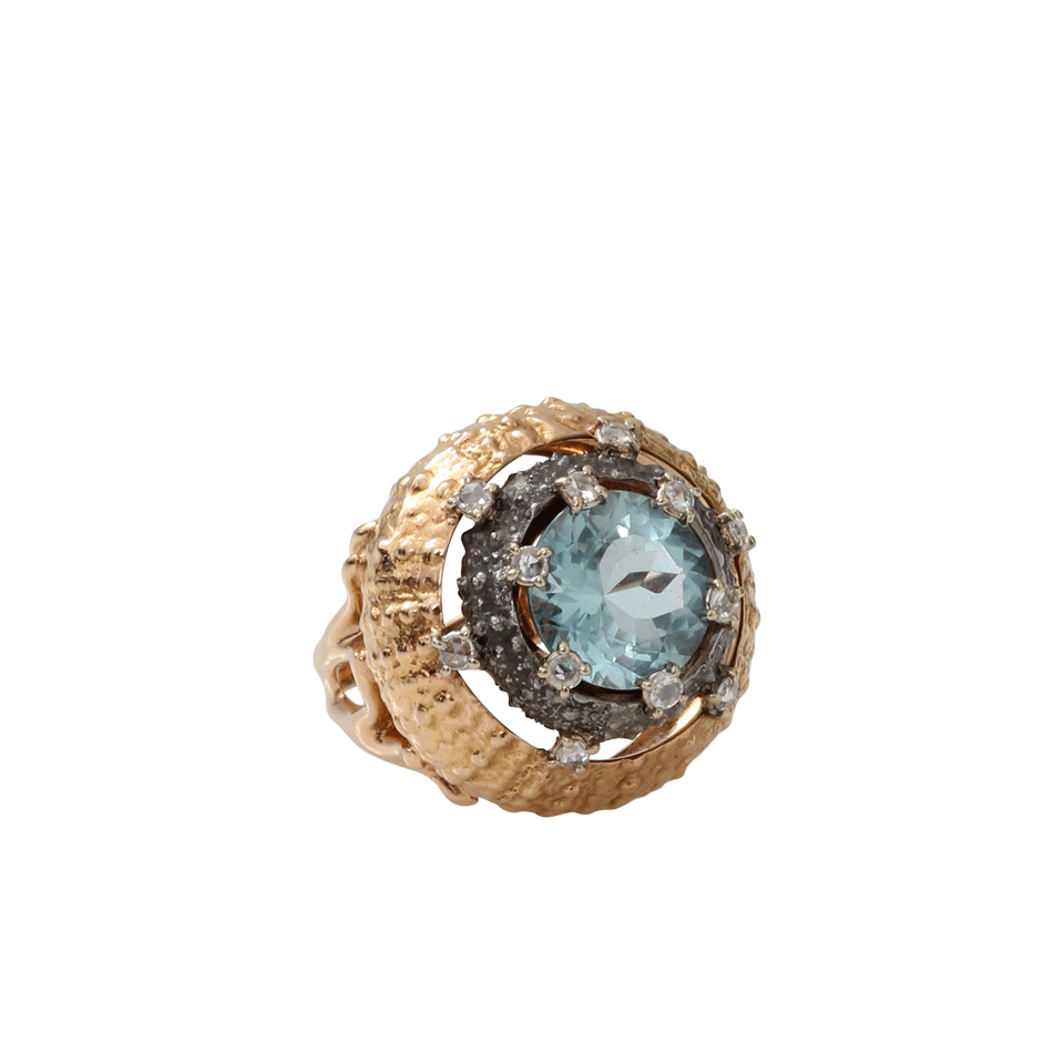 FEDERICA RETTORE-Aquamarine Urchin Ring-ROSE GOLD