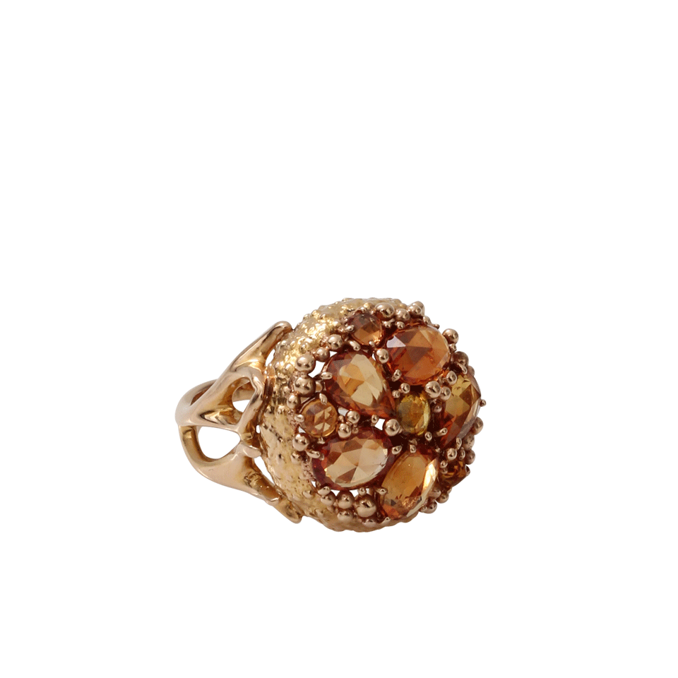 FEDERICA RETTORE-Rose Cut Orange Sapphire Ring-ROSE GOLD