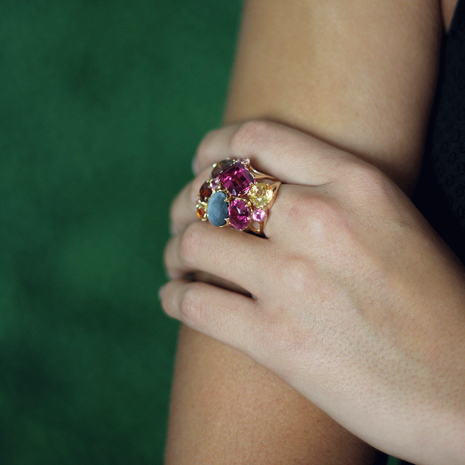 FEDERICA RETTORE-Pink Tourmaline Cluster Ring-ROSE GOLD