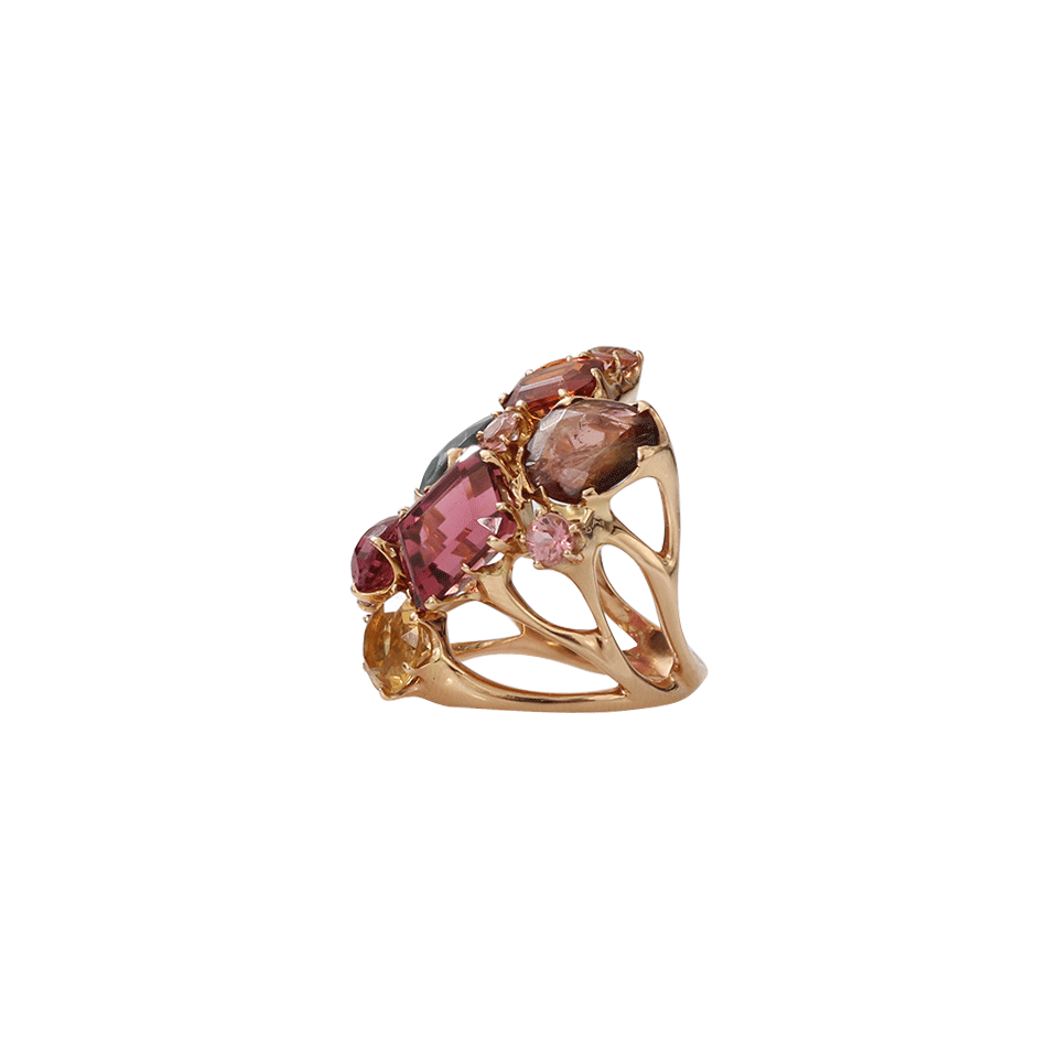 FEDERICA RETTORE-Pink Tourmaline Cluster Ring-ROSE GOLD