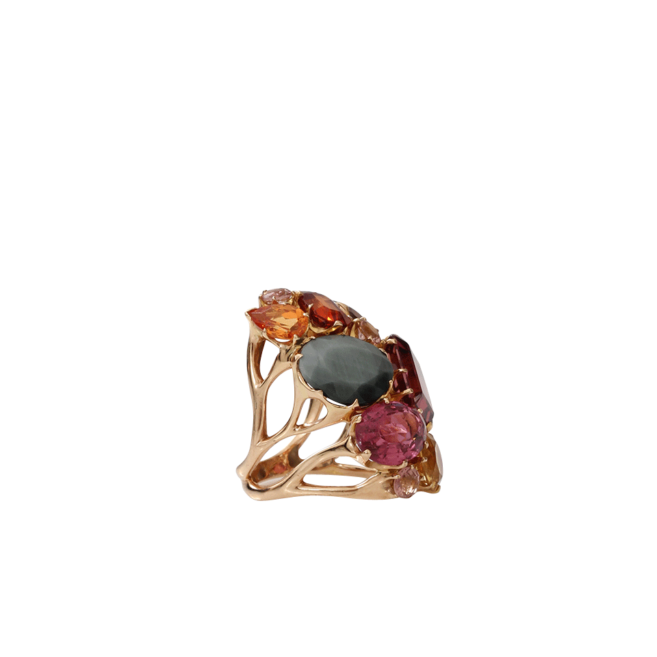 FEDERICA RETTORE-Pink Tourmaline Cluster Ring-ROSE GOLD
