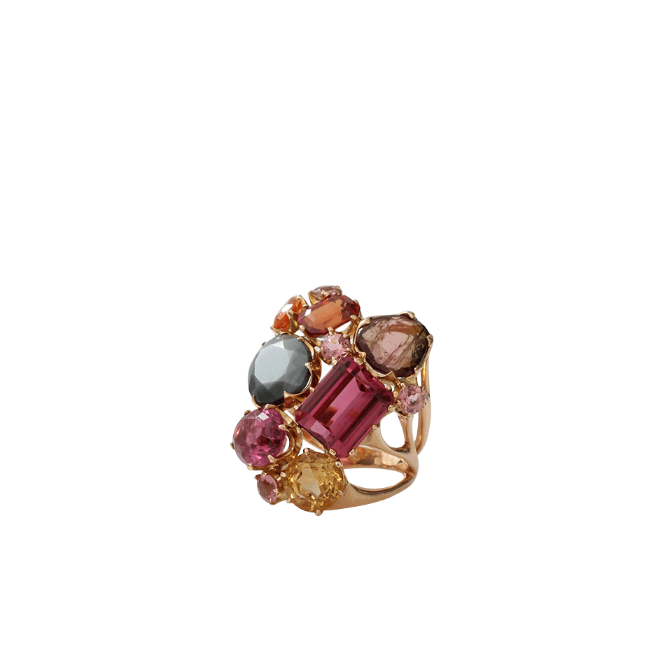 FEDERICA RETTORE-Pink Tourmaline Cluster Ring-ROSE GOLD