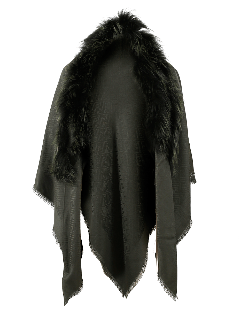 FENDI-Touch Of Fur Shawl-VERDE