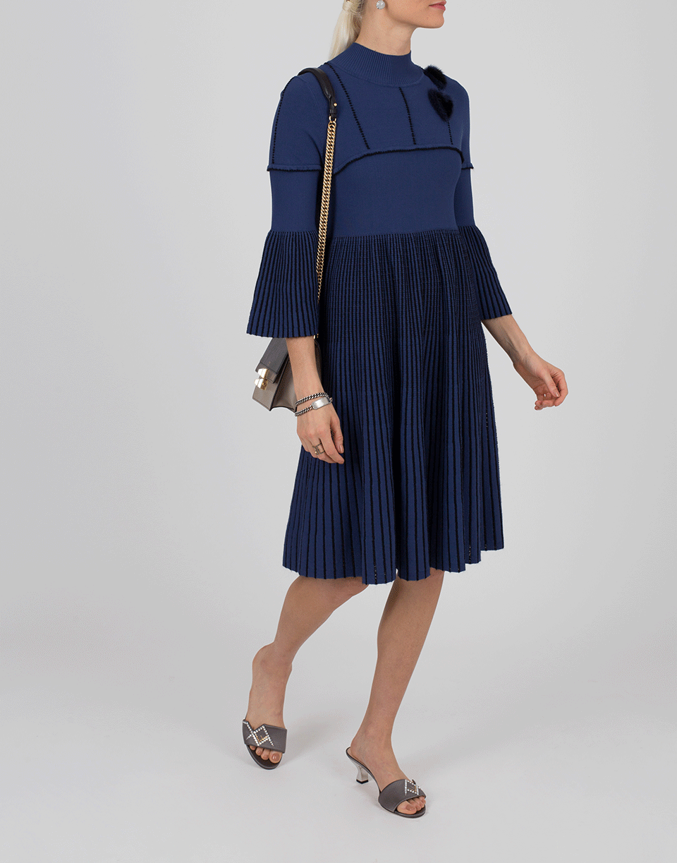 FENDI-Pleated Fur Dress-