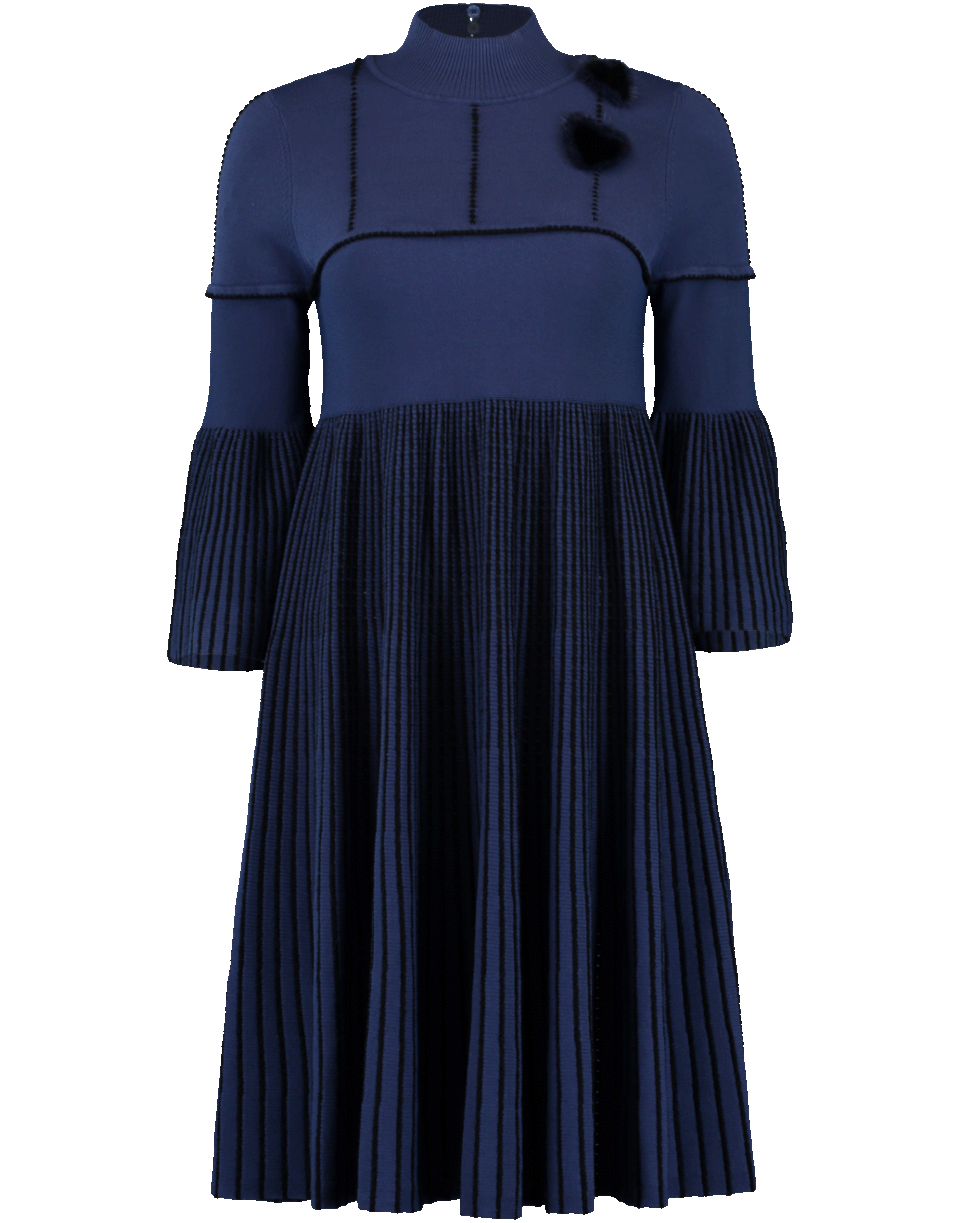 FENDI-Pleated Fur Dress-