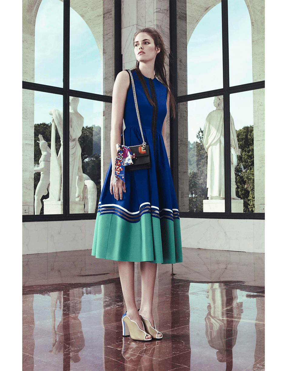 FENDI-Midi Cotton Dress-
