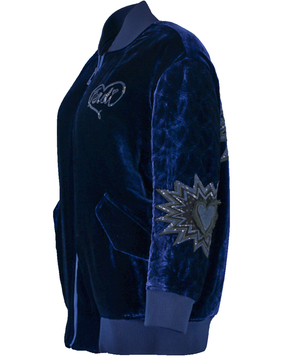 FENDI-Embroidered Velvet Bomber-MUFFIN