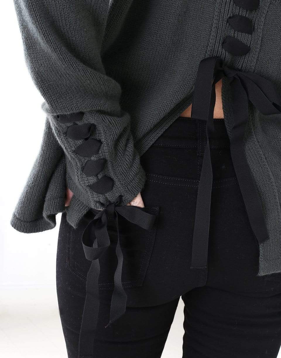 FENDI-Ribbon Split Back Top-