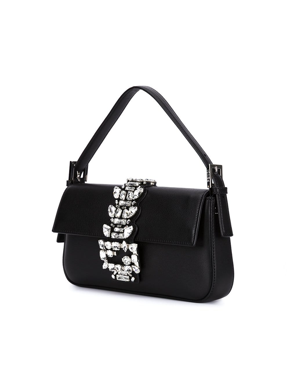 FENDI-Crystal Embellished Baguette-BLACK