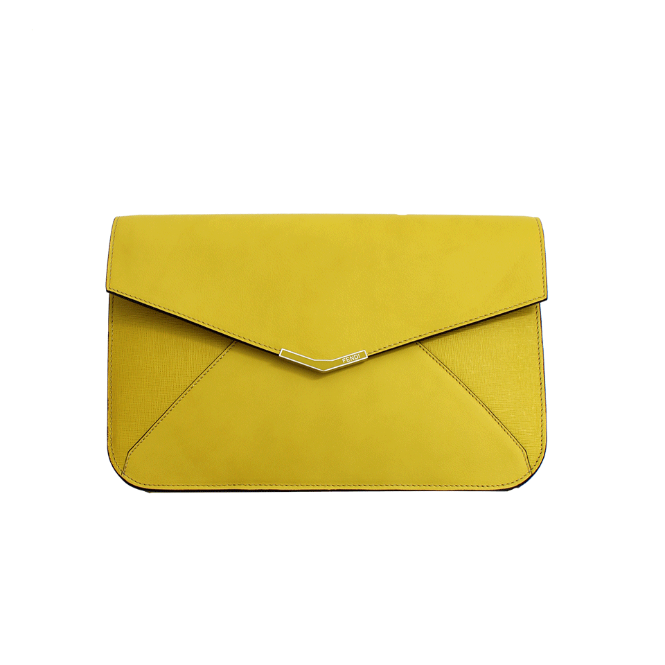 FENDI-2Jours Large Envelope Clutch-CITRON