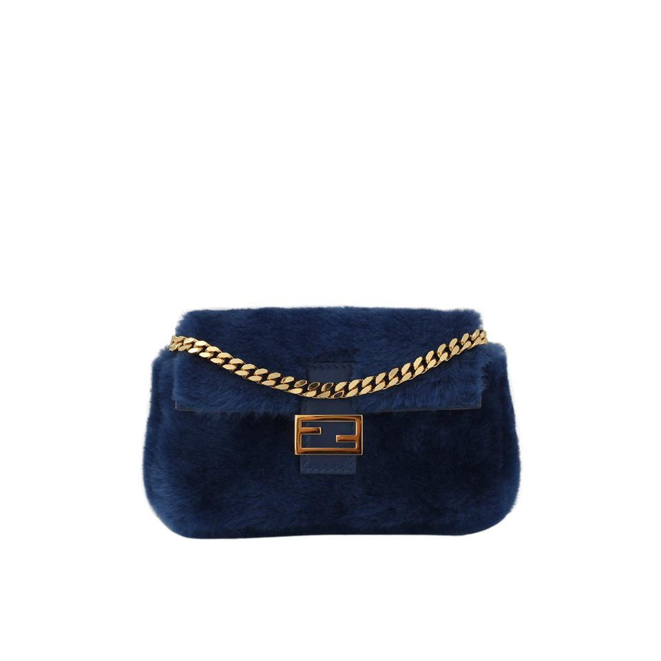 FENDI-Micro Fur Baguette-BLUE