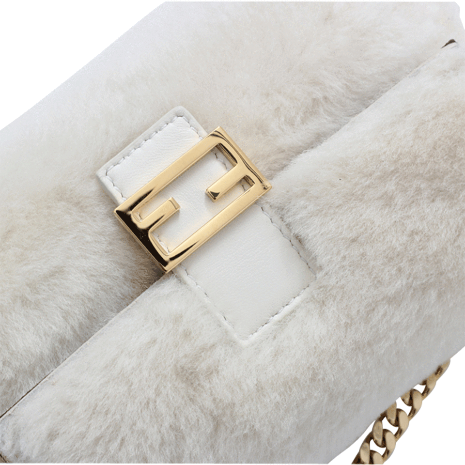 FENDI-Micro Fur Baguette-WHITE