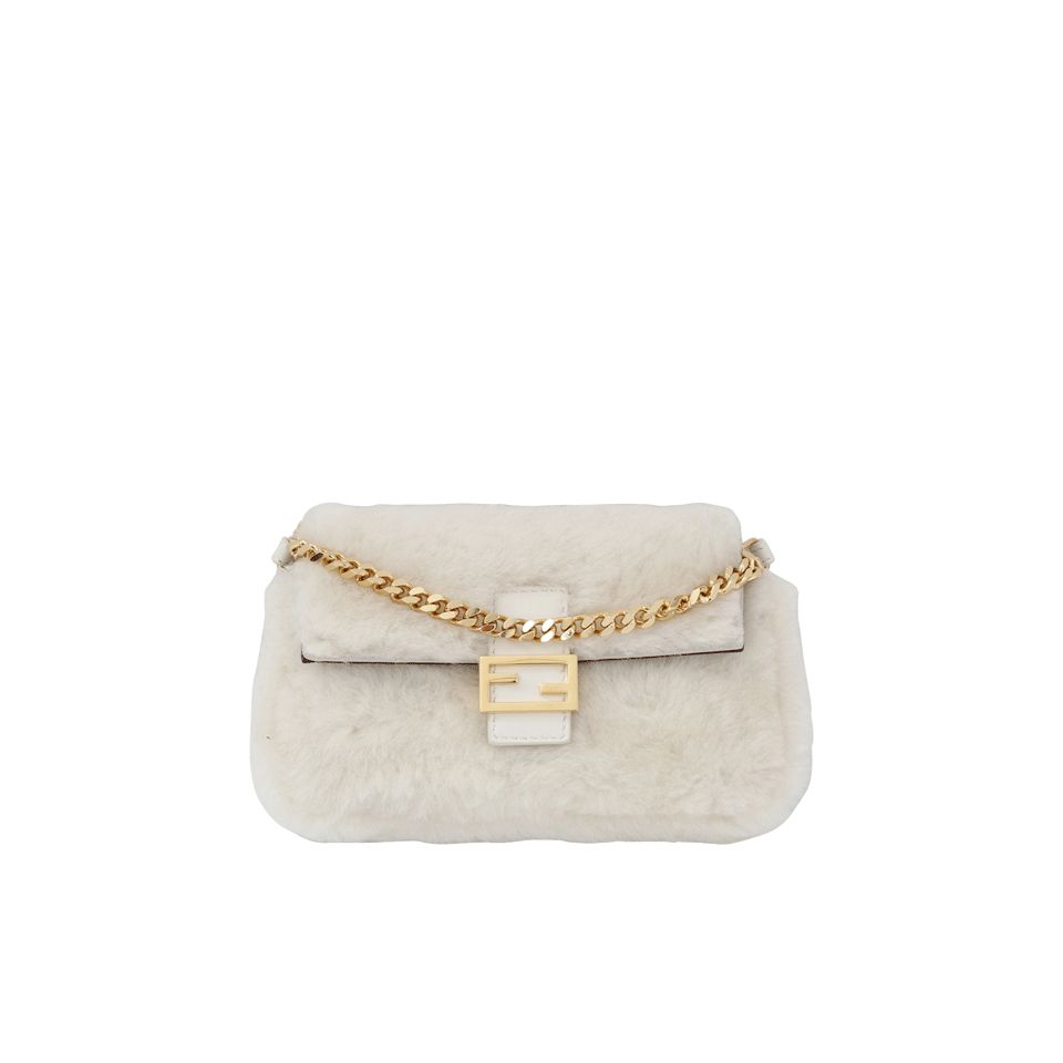 FENDI-Micro Fur Baguette-WHITE