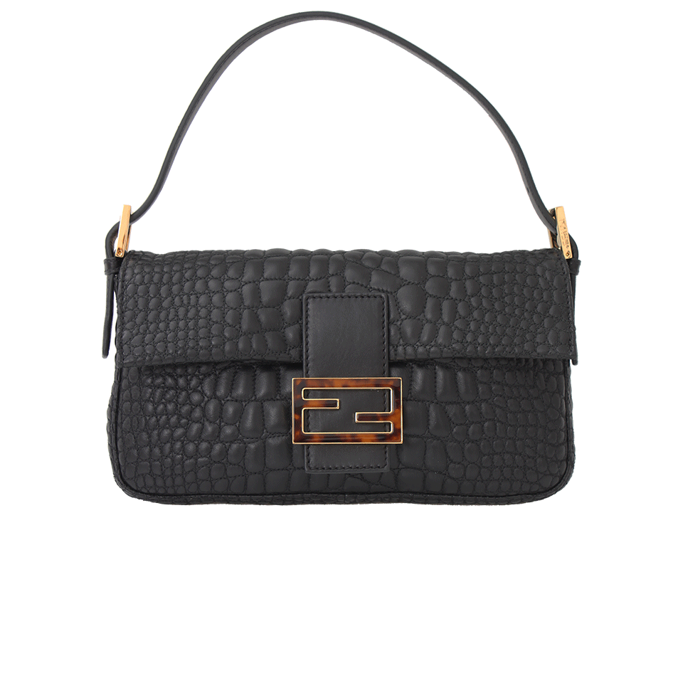 FENDI-Baguette Shoulder Bag-BLACK