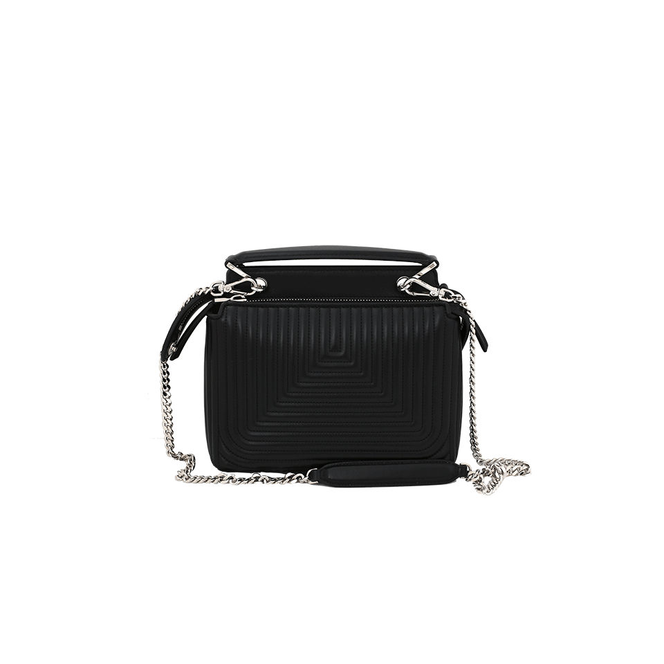 FENDI-Dotcom Quilted Leather Bag-BLACK