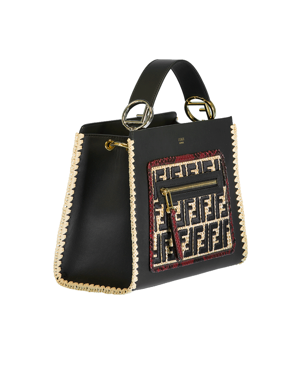 FENDI-Runway Small Raffia Bag-BLK/MULT