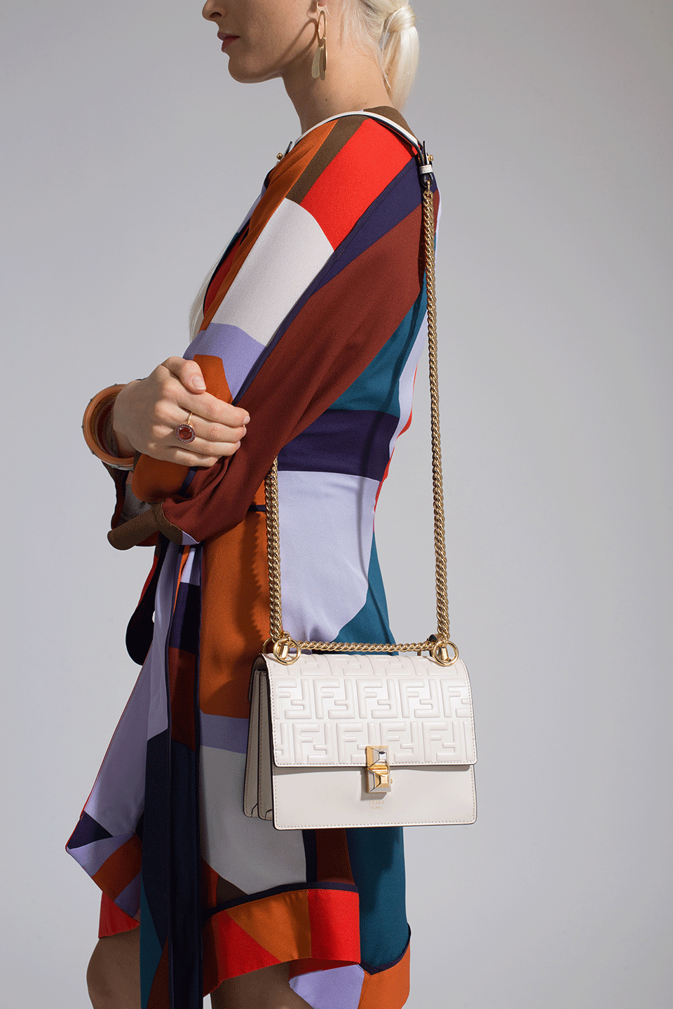 FENDI-Kan I Small Tonal Handbag-CAMELIA