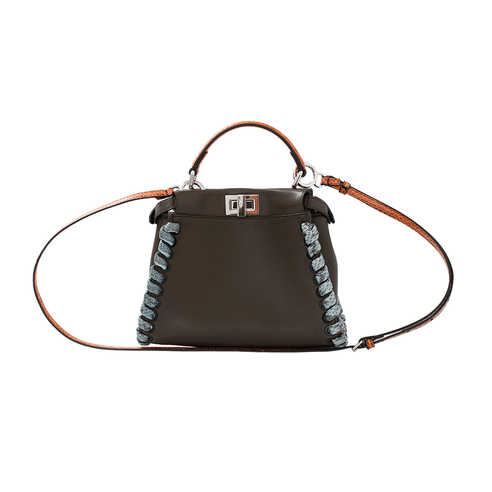 FENDI-Whip Stitch Mini Peekaboo-COAL