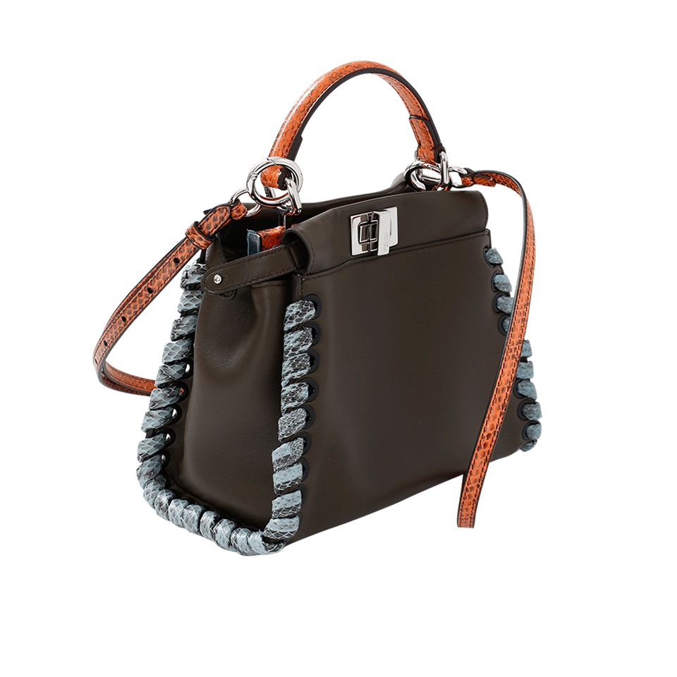 FENDI-Whip Stitch Mini Peekaboo-COAL
