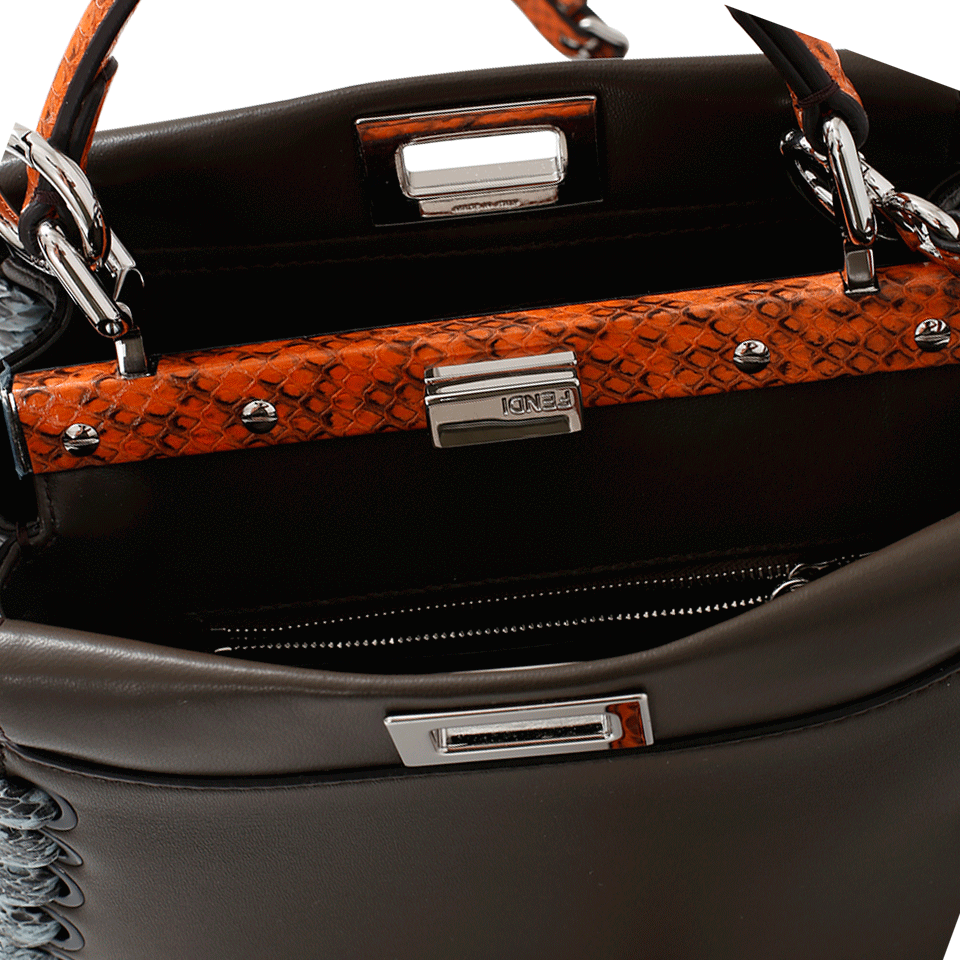 FENDI-Whip Stitch Mini Peekaboo-COAL