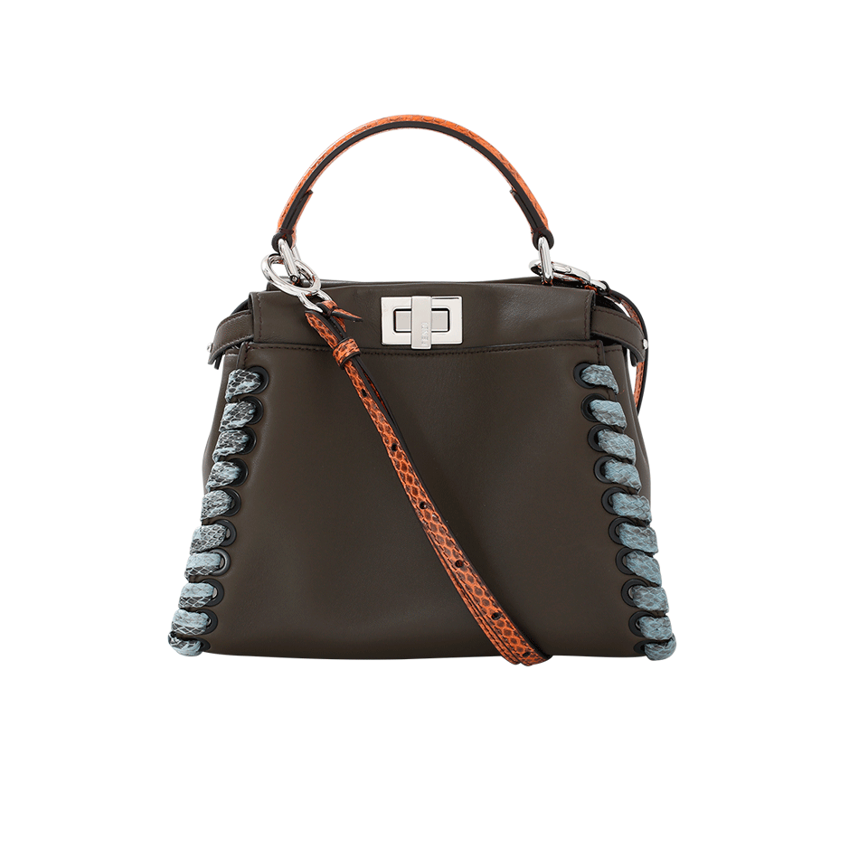 FENDI-Whip Stitch Mini Peekaboo-COAL