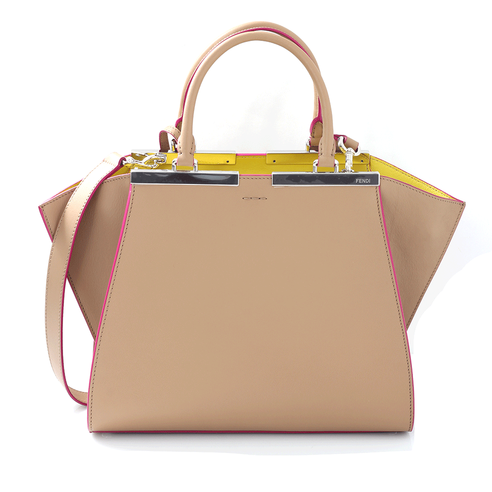 FENDI-3Jours Shopper Bag-LIME/TAN