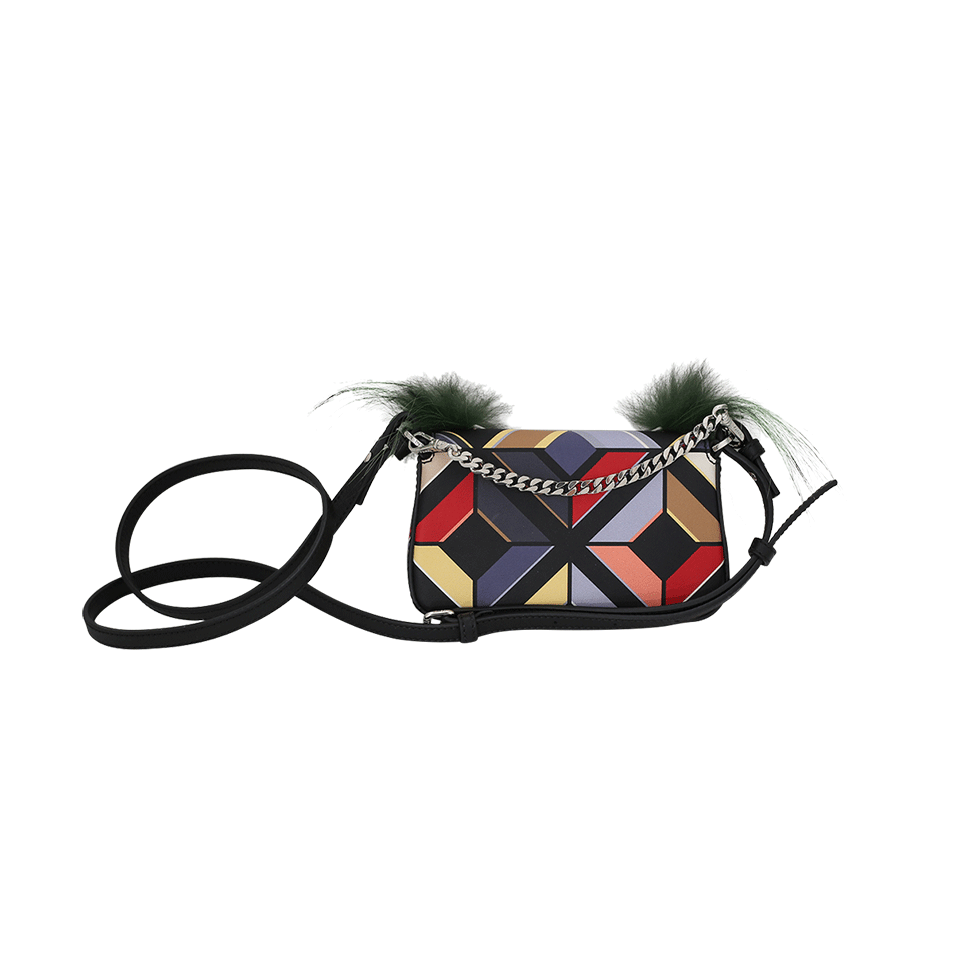 FENDI-Printed Fur Micro Baguette-MULTI