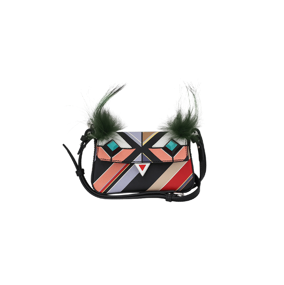 FENDI-Printed Fur Micro Baguette-MULTI