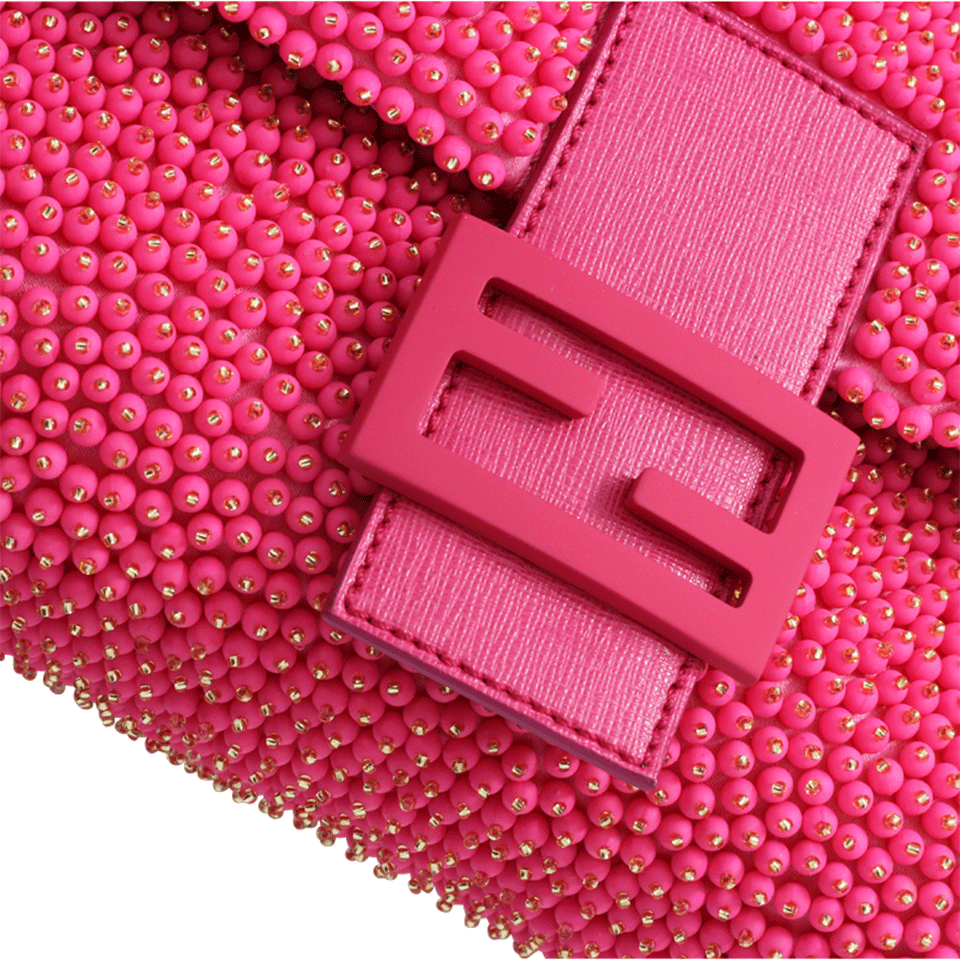 FENDI-Beaded Baguette Bag-PINK