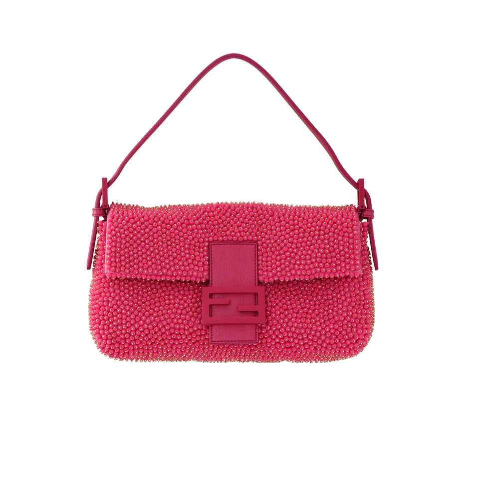 FENDI-Beaded Baguette Bag-PINK