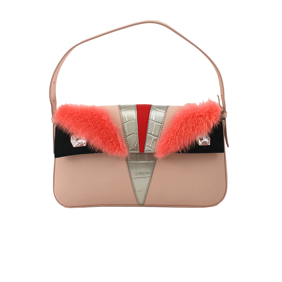 FENDI-Baguette Shoulder Bag-PNK/SLVR