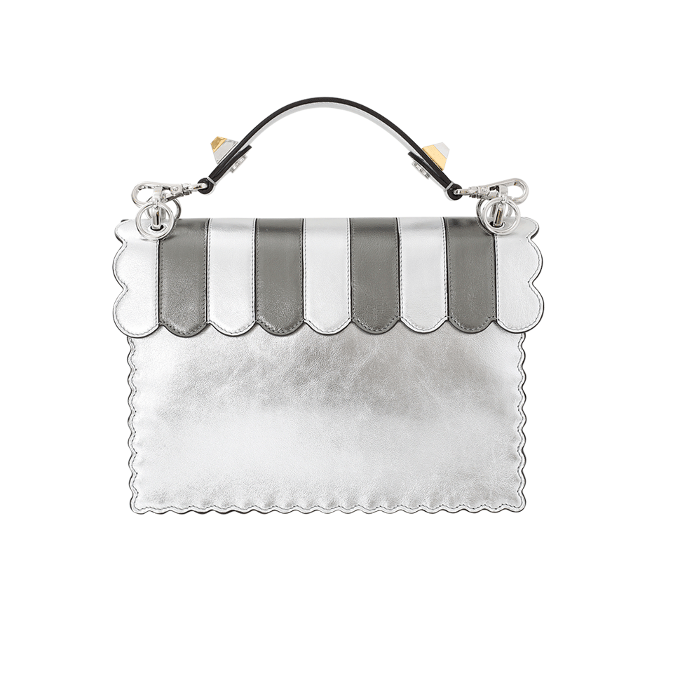 FENDI-Kan I Metallic Flower Bag-SILVER