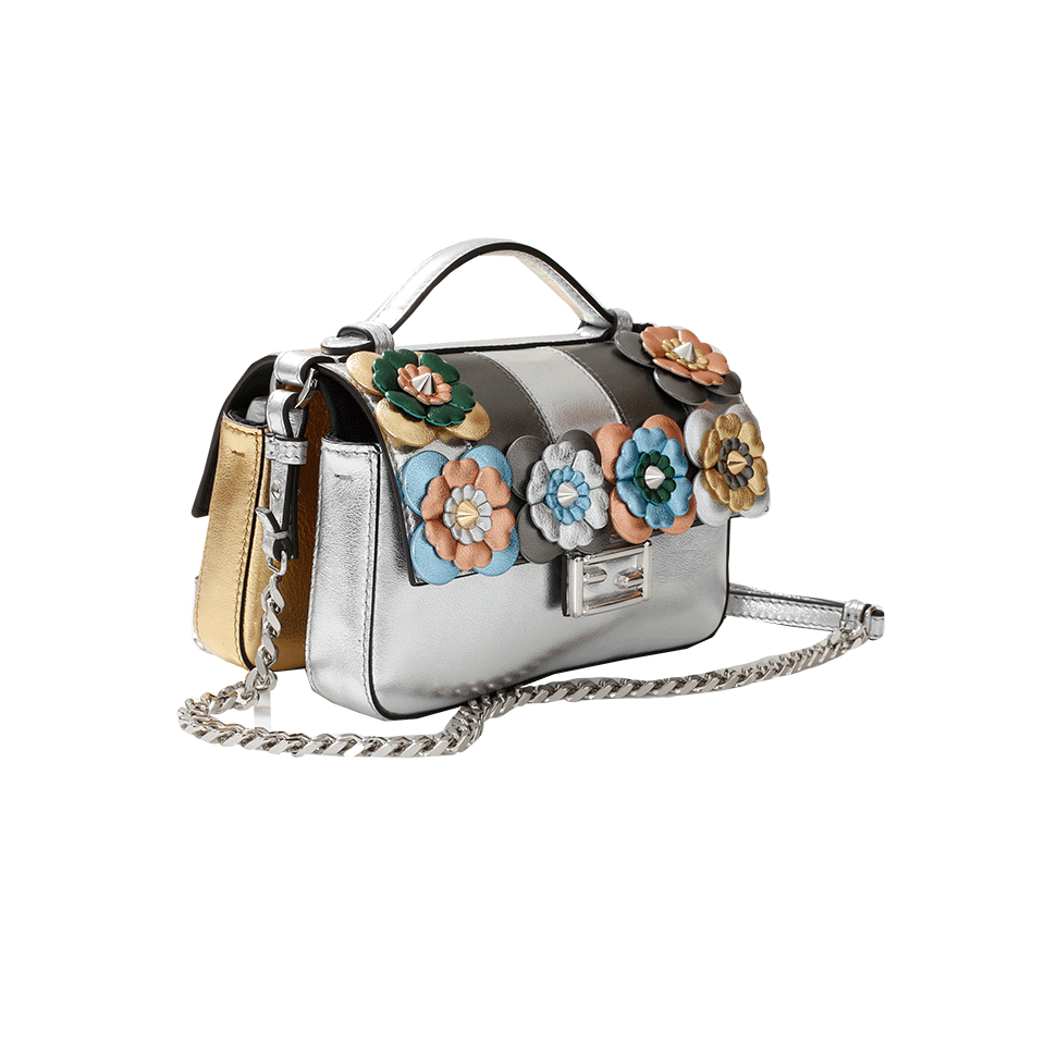 FENDI-Micro Metallic Double Baguette-SILVER