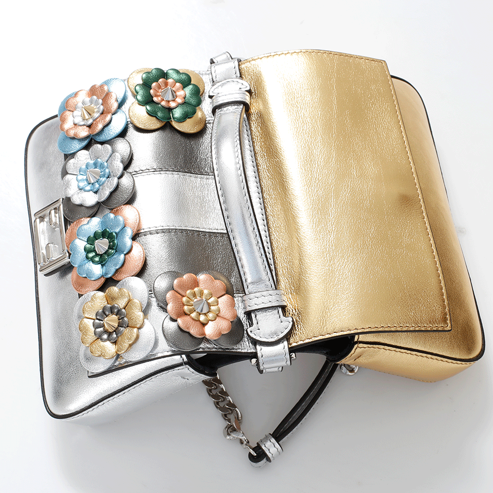 FENDI-Micro Metallic Double Baguette-SILVER