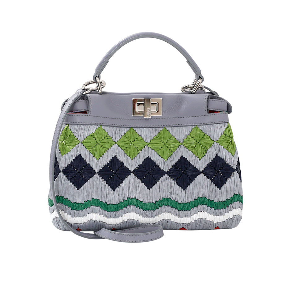 FENDI-Floral Embroidered Peekaboo Mini-ARDESIA