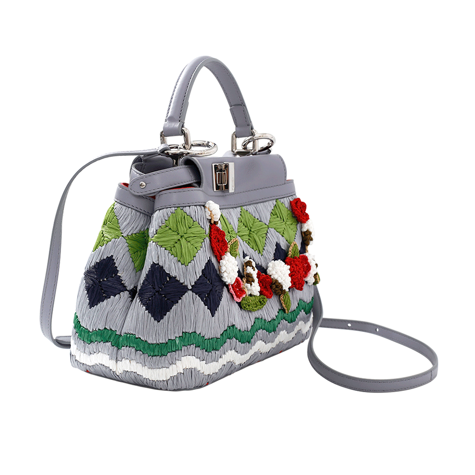 FENDI-Floral Embroidered Peekaboo Mini-ARDESIA