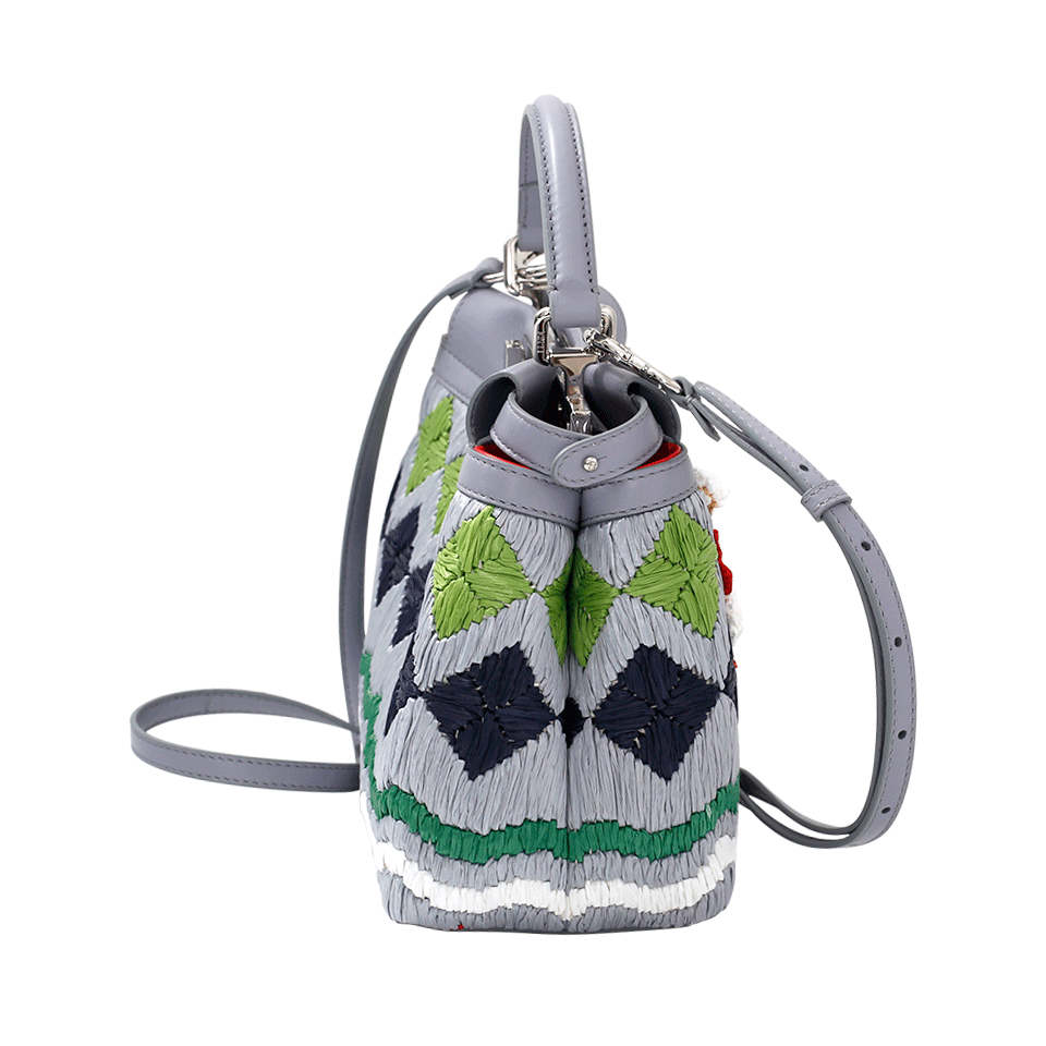 FENDI-Floral Embroidered Peekaboo Mini-ARDESIA