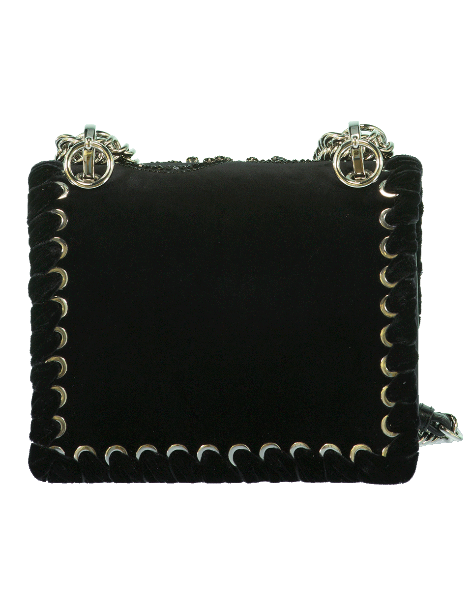 FENDI-Kan I Small Velvet Handbag-BLACK