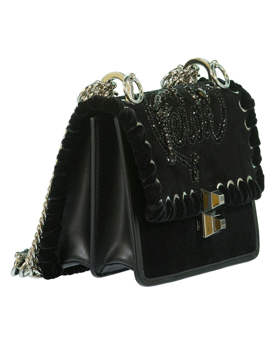 FENDI-Kan I Small Velvet Handbag-BLACK