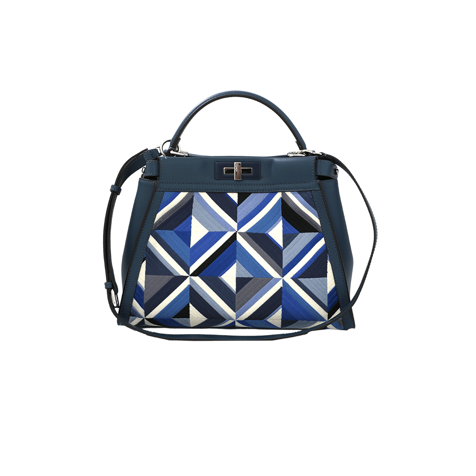 FENDI-Embroidered Peekaboo-PEACOCK