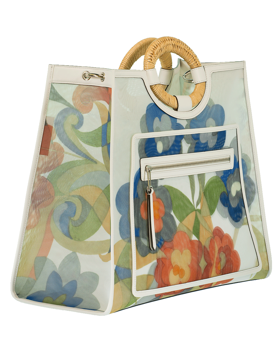 FENDI-Flowers Shopping Bag-WHITE