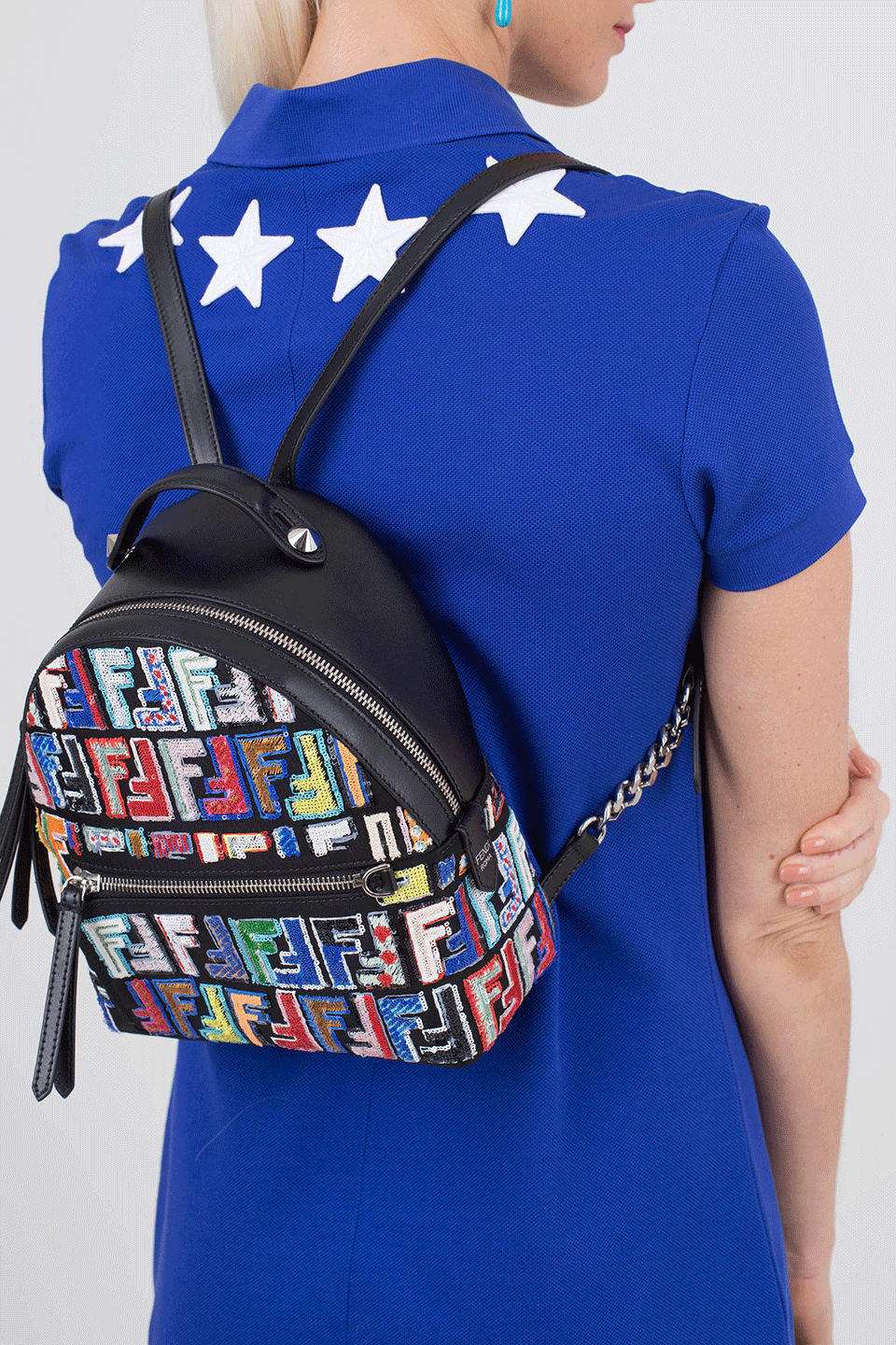 FENDI-Mini Backpack-BLACK