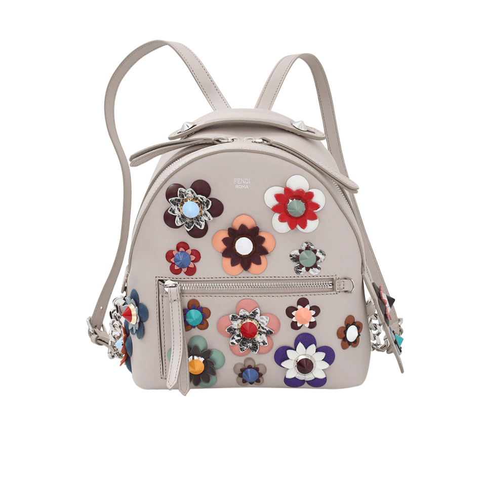 FENDI-Floral Studded Backpack-GREY